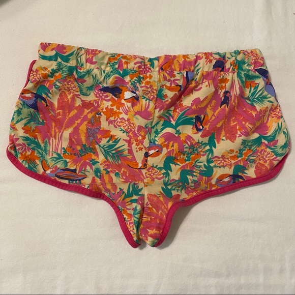 Topshop Bright Parrot Print Running Shorts - 6 - Picture 3 of 5